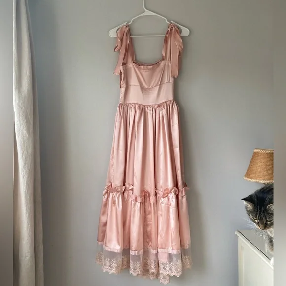 Pink Satin Princess Dress - Picture 3 of 7